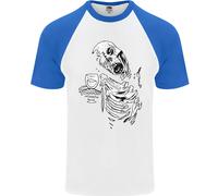 Zombie Cheer Teschio Halloween Alcol Birra DA UOMO S/S Baseball T-Shirt