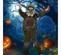 Zombie Costume Bambini, 3pcs Costume Di Halloween Per Bambini Ragazzi Mostro Zombie, Spaventoso Morto Vivente Halloween Costume Scheletro Zombie, Per Halloween Vestire Feste A Tema Carnevale Cosplay