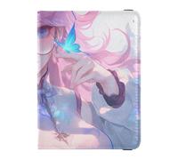 Zombie Cute Cartoon Anime Girl Porta passaporto famiglia in pelle per viaggio Vaccino Custodia Protettiva Portafoglio Porta Passaporto per le donne Ultra Sottile, zombie carino cartone animato anime