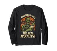 Zombie Dad Apocalypse Genitore Horror papà Umorismo Halloween Maglia a Manica