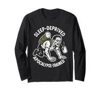 Zombie Dad Apocalypse Genitore Horror papà Umorismo Halloween Maglia a Manica