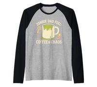 Zombie Dad Apocalypse Genitore Horror papà Umorismo Halloween Maglia con Maniche Raglan