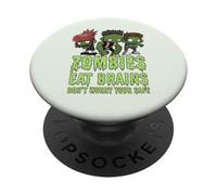 Zombie divertenti mangiano cervello non preoccuparti Sei sicuro Zombie PopSockets PopGrip Adesivo