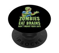 Zombie divertenti mangiano cervello non preoccuparti Sei sicuro Zombie PopSockets PopGrip Adesivo