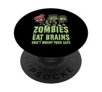 Zombie divertenti mangiano cervello non preoccuparti Sei sicuro Zombie PopSockets PopGrip Adesivo