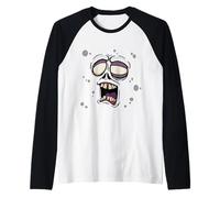 Zombie Face Carino Adorabile Kawaii Halloween Zombies Maglia con Maniche Raglan