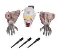 Zombie Halloween - Decorazioni spaventose del cimitero di Zombies, illuminazione a LED inclusa, accessori per feste per casa infestata, decorazioni di Halloween realistiche per giardino esterno