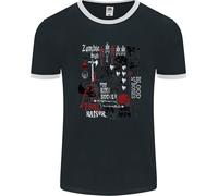 Zombie Halloween Vampiro Dracula Teschio Uomo Ringer T-Shirt FotL