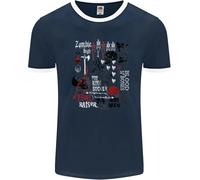 Zombie Halloween Vampiro Dracula Teschio Uomo Ringer T-Shirt FotL