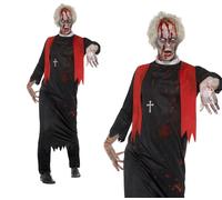 Zombie High Priest Costume Uomo Ministro Halloween Costume M-XL Nuovo
