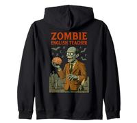 Zombie Insegnante Inglese Divertente Halloween Meme Design Felpa con Cappuccio