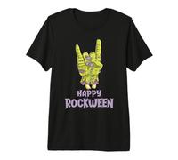 Zombie Mano Corno Segno Felice Rockween Divertente Helloween Maglietta Premium
