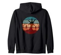 Zombie Mano Zombie Orda Undead Tramonto Grunge Retro Icona Felpa con Cappuccio