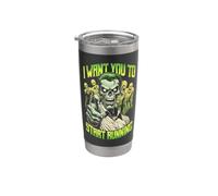 Zombie Marathon Runner Voglio che tu inizi a correre Halloween Bicchiere termico in acciaio inox doppia parete