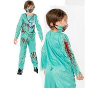 Zombie Medico Bambini Costume Halloween Ragazzi Dottori Uniforme Surge