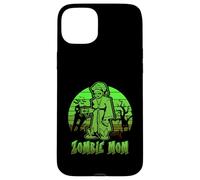 Zombie Mom Halloween Retro Sunset Funny Family Mother Custodia per iPhone 15 Plus