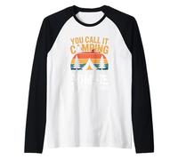 Zombie Sopravvivenza Formazione Camper Escursionista Halloween Camp Maglia con Maniche Raglan