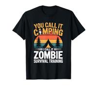 Zombie Sopravvivenza Formazione Camper Escursionista Halloween Camp Maglietta