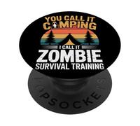 Zombie Sopravvivenza Formazione Camper Escursionista Halloween Camp PopSockets PopGrip Adesivo
