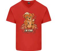 Zombie Teddy Bear Halloween Gotico Omicidio Maglietta In Cotone A V Per Uomo