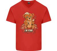 Zombie Teddy Bear Halloween Gotico Omicidio Maglietta In Cotone A V Per Uomo