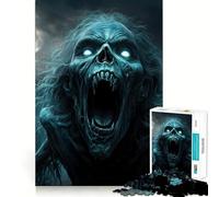 Zombie terrificante in un cimitero - Puzzle da 1000 pezzi per adolescenti - Gioco di allenamento mentale - Tempo di condivisione - Taglio di precisione - Pezzo da collezione 38x52cm