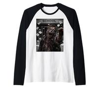 Zombie Ultimo Giorno di Scuola Summer Break Divertente Meme Selfie Maglia con Maniche Raglan