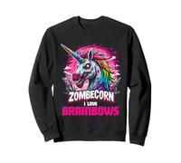 Zombie Unicorn Brains Gothic Funny I Love Brainbows Goth Felpa
