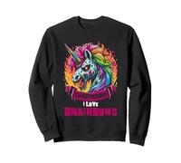 Zombie Unicorn Brains Gothic Funny I Love Brainbows Goth Felpa