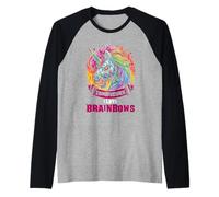 Zombie Unicorn Brains Gothic Funny I Love Brainbows Goth Maglia con Maniche Raglan