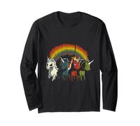 Zombie Unicorns Apocalypse Rainbow Scary Animal Uomo Donna Maglia a Manica