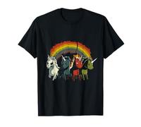 Zombie Unicorns Apocalypse Rainbow Scary Animal Uomo Donna Maglietta