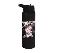 Zombiecorn Before Coffee Funny Zombie Unicorn Horror DueLy Stainless Steel Insulated Water Bottle