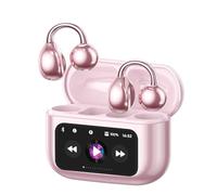 ZOMBIES CAT Auricolari Open Ear Clip-on con Schermo Touch Intelligente - Cuffie Bluetooth 5.4, Audio HiFi, Controllo Musicale & Volume, Auricolari Bluetooth per Sport,M100 Rosa