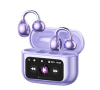 ZOMBIES CAT Auricolari Open Ear Clip-on con Schermo Touch Intelligente - Cuffie Bluetooth 5.4, Audio HiFi, Controllo Musicale & Volume, Auricolari Bluetooth per Sport,M100 Viola