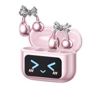 ZOMBIES CAT Cuffie Open Ear Clip-on con Schermo Touch & Orecchini Papillon Rimovibile - Auricolari Bluetooth 5.4, Audio HiFi, Auricolari Open Ear Design Elegante per Sport e Tempo Libero, M100 Rosa