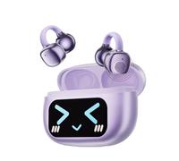 ZOMBIES CAT Cuffie Open Ear Wireless Bluetooth 5.4,Clip-On con Touchscreen, Cuffie Sportive 3,7g,Chiamate Chiare AI-ENC, Impermeabili IP45, 65 Ore di Riproduzione, HY-C02,Viola