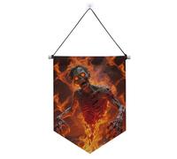 Zombies Coming Out Of The Fiery Lava banner appeso con asta telescopica divertente banner decorazioni cortile all'aperto per Festival & giorno speciale