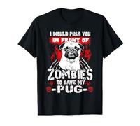 Zombies To Save My Pug Funny Dog Lover for Halloween Maglietta