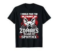 Zombies To Save My Sphynx Cat Kitty Funny Cats Lovers Maglietta