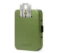 ZOMCHI Contenitore compatto per lame di rasoio di sicurezza a doppio bordo, contenitore compatto per riporre e viaggiare in modo sicuro (verde oliva)