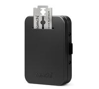 ZOMCHI Contenitore compatto per lame di rasoio di sicurezza a doppio bordo, contenitore compatto per riporre e viaggiare in modo sicuro (nero opaco)