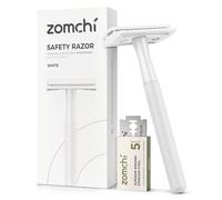 ZOMCHI Rasoio a doppia lama per uomo e donna, in metallo con 5 lame di sicurezza a doppio bordo