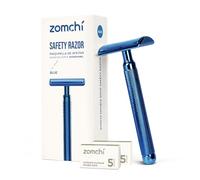 ZOMCHI Rasoio di Sicurezza a Doppio Taglio per Uomo e Donna, Rasoio in Metallo di Alta Qualità con 10 Lamette di Sicurezza a Doppio Taglio, Rasoio a Lama Singola - Noble Blue