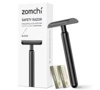ZOMCHI Rasoio di Sicurezza per Uomo con 10 Lamette di Sicurezza, Rasoio in Metallo Riutilizzabile per Uomo e Donna, Rasoio a Lama Singola - Nero Opaco