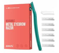 ZOMCHI Rasoio per sopracciglia, rasoi per il viso per donne e uomini, rifinitore per sopracciglia con rivestimento di precisione, rasoio per il viso con 6 lame (Verde)