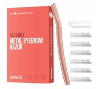 ZOMCHI Rasoio per sopracciglia - Rasoio Viso Donna con 6 lamette - Rasoio per Sopracciglia e Dermaplaning - per Tagliare e Modellare Le Sopracciglia - per donna e uomini - Oro Rosa
