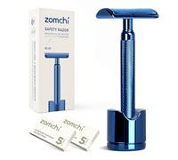 ZOMCHI Rasoio Riutilizzabile Blue Step con Supporto - Rasoio in Metallo di Alta Qualità, 10 Lame - Senza Plastica - Per Uomo e Donna