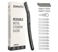 ZOMCHI Strumento per Dermaplaning per il viso con 11 lame di ricarica, Rasoio Dermaplane per donna e uomo, Rasoio per il viso con copertura in silicone di precisione,Rasoio per il viso - Nero