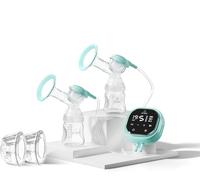 Zomee Tiralatte elettrico doppio Z2, edizione Shabbat, portatile, a mani libere, tiralatte indossabile di grado ospedaliero, incluso; coppe in silicone per la raccolta mani libere, 226,8 g